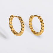 Gold Rope Chain Hoop Earrings for Women — 925 Sterling Silver, 18K Gold Plated